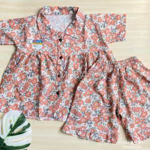 Setelan Rayon Anak 1-6 Tahun Anak Perempuan Dress Anak Perempuan Lengan Pendek One Set Rayon Bahan Lembut Adem One Set Anak Perempuan Lucu Motif Kekinian - dmbaby