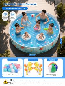 CHEORLIAN | Portable Folding Kids Play Pool 1m