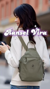 AOLONG VIRA 7701# - Tas Ransel Wanita Bahan Parasut Polos Berukuran Mini Cocok Untuk Remaja BISA COD