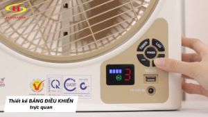 [ HỎA TỐC 2H HCM ] Quạt sạc tích điện dạng hộp AC&DC 10 inch Honjianda FL223/FL213 1-2 bình - có đèn LED & USB.
