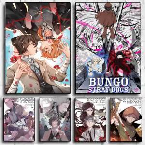 Classic Anime B-Bungo Stray Dogs Poster Minimalist Wall Art Poster Modern Aesthetic Room Decor Home Decoration