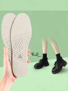 LINGMIAO | Sweat Absorption Breathable Odor Resistant Soft Comfortable Leather Insoles Thick Bottom