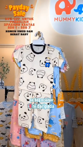 Baby Boy Cotton Cartoon Pyjamas Set | Short Sleeve & Long Pants | Kartun Set Baju Tidur Pajamas Budak