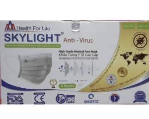 SKYLIGHT Antivirus คาร์บอนหนา 4 ชั้น 50 ชิ้น แพคแยก 10ชิ้น รวม 5 แพค