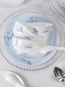 mornenjoy | Luxurious Glazed Undercolor Bone China Dinnerware Set