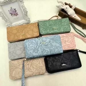 New Printed Wallet Womens Long Large Capacity Fresh Flower Embroidery Clutch High-End National Style R Long Wallet