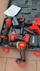 Bộ Combo 3 Máy Gồm Máy Siết Bulong Máy Mài Pin Cầm Tay Và Máy Khoan Đục Bê Tông Dùng Pin 199V 15 Cell Động Cơ Ko Chổi Than 100% Lõi Đồng