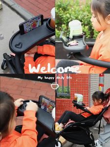 Baby stroller tray table detachable black PP material sturdy and durable with cup holder and tray for baby for stroller stores baby toys
