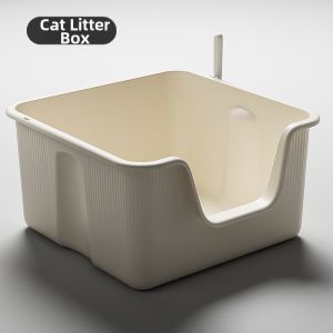 Popocola | Tall Splash-Proof Square Cat Litter Box Extra Large