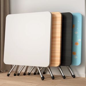 โต๊ะรับประทานอาหารพับได้ใช้ในบ้านโต๊ะแบบเรียบง่ายสำหรับใช้ในบ้านโต๊ะรับประทานอาหารกลางแจ้งโต๊ะพับได้โต๊ะสี่เหลี่ยมขนาดเล็กพกพาสะดวกสำหรับหอพัก