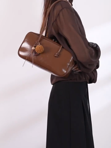 MOUSSON กระเป๋าบอสตันสไตล์ถนนพร้อมซิปสำหรับใช้ทุกวัน