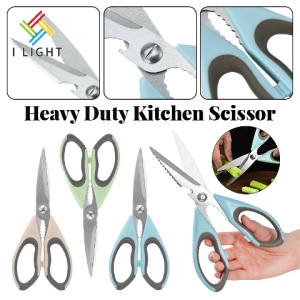 (Fast Delivery)9 Inch Heavy Duty Kitchen Scissor Blue/Green/Pink Household food Sharp Scissors