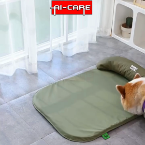 Summer Comfort Pet Mat Bed With Neck Support Pillow Washable Moisture-Proof Bed For Cat & Dogs