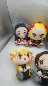 Bandai | 7pcs Demon Slayer 20cm Plush Doll Tanjirou Nezuko Zenitsu Anime Movie Stuffed Toy Kimetsu No Yaiba Game Plushie Figure Kids Gift