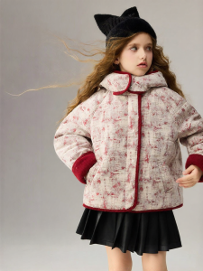 Ask Junior | Children Thickened Winter Jacket Red Hooded Cotton-Padded Coat