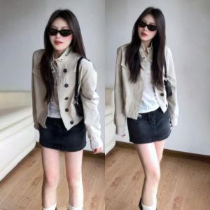 SENWA | Aesthetic Retro Mandarin Collar Jacket Female Beautiful and Unique