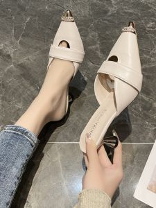 DIANCHA | Glamorous Fashionable Pointed Toe Heels with Golden Crystal