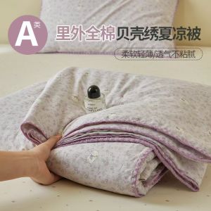 Summer 100% Cotton Quilt For Kid Adult Printed Quilted Blanket Single Double Bed Comforter Thin Class A Twin Queen Size Bedding