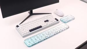 Blue Gradient Water Ripple Gel Keyboard and Mouse Wrist Rest Set For Computer Keyboard Comfort & Support For Typing and Gaming