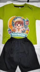 Baju Kaos Setelan Ramadhan Anak Laki Laki Karakter Anak Muslim Lebaran Lucu Usia 1 - 10 Tahun - DTF2