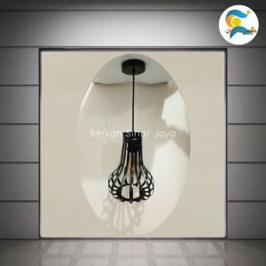 full set (kap+kabel+fitting+kop plafon+lampu LED) Lampu gantung hias vintage elegant murah