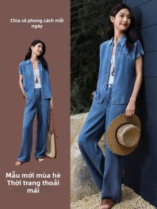 NUANPING | Bộ Áo Sơ Mi và Quần Slim Fit Tencel Mùa Hè Dễ Dàng