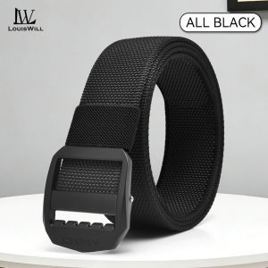 LouisWill Men Sports Belt Outdoor Nylon Belt Adjustable Belt Rotating Buckle Nylon Waistband Double-Sided Two-Color Belt Youth Sports Canvas Pant Belt Simple Nice Waistband