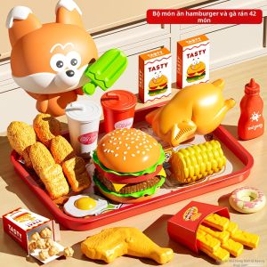 YISBRO | Đồ Chơi Giả Vờ Bánh Hamburger Quà Sinh Nhật Trò Chơi Cắt Cho Bé