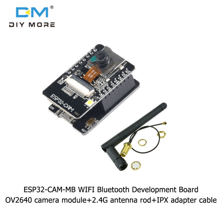 ESP32-CAM, Camera Module Based On ESP32, OV2640 Camera and ESP32-CAM-MB  adapter Included