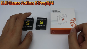 PUANTES DJI Osmo Action Camera Battery Camera Battery+USB 2-Slot Charger Suitable for Osmo Action 5 Pro/3/4