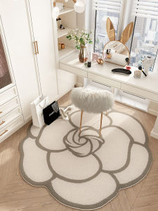 French Cream Style Carpet Living Room Accessible Luxury Classy round Floor Mat Cloakroom Foot Mat Master Bedroom Noise Barrier Turn Chair Mat