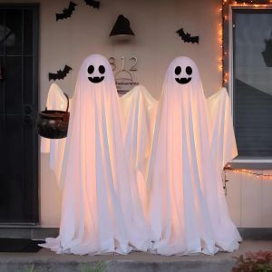 85/165 ซม.ขนาดน่ากลัวยืน Ghost Glow-in-the-Dark ตกแต่งฮาโลวีนกลางแจ้งสําหรับด้านหน้าประตู Garden Haunted House