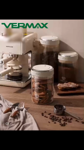 VERMAX Coffee Cans Vacuum Sealed Glass Container Food Storage Powder Coffee Bean Storage Container 500ml-1100ml-1700ml