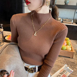 French Design Autumn Knitwear Half Turtleneck