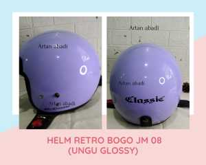 Helm bogo retro classic JM UNGU PASTEL