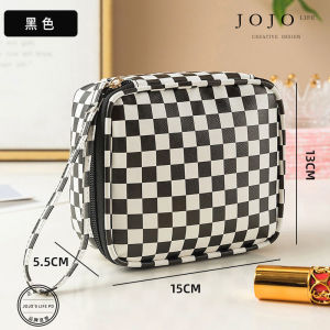 Small Checkered Storage Bag for Travel And Business Trip Simple Design PU Material Universal for All Jojos Life PD Model