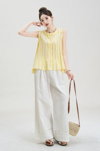 Stylish Sweet Earmuffs Loose Slim Fit Sleeveless Top