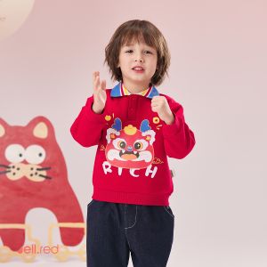 Wellber Childrens Fleece Lined Hoodie New Years Celebration Outfit Baby Boys Girls Winter Clothes Cotton Polyester Blend