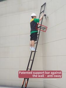 Carbon steel reinforced folding ladder with lifting function thickened and widened for household and engineering use extendable straight ladder multi-step thickened and widened multi-functional