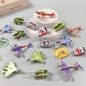 Bộ 30 Mảnh Ghép Hình Giấy 3D Tự Làm Cho Trẻ Em - Đồ Chơi Ghép Hình Hoạt Hình Mini Hình Động Vật Khủng Long Máy Bay & Xe Tăng Quà Tặng Tiệc Sinh Nhật