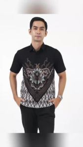 Prabuseno – Hem Kemeja Batik Pria Lengan Pendek Motif Indrawarman Slimfit Bahan Katun Printing Lapis Furing Erro Handmade Kualitas Premium Jumbo Big Size Modern Halus Adem Nyaman Mewah Atasan Baju Cowok Muda Pakaian Seragam Kerja Formal Kantor Kondangan