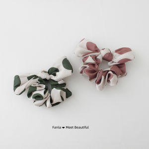 ริบบิ้นหางผมลายจุดใหญ่สไตล์ฝรั่งเศสทำมือ ริบบิ้นหางผมลายผีเสื้อห้อยหางนุ่มหวาน สไตล์หวานๆ สำหรับผู้หญิง