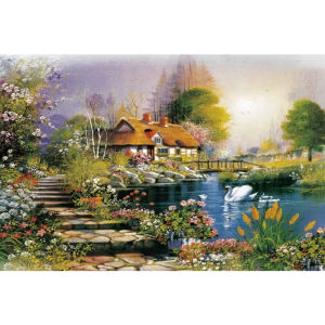 Adult Swan Lake Jigsaw Puzzle 1000 Pieces 70*50 Stress Relief Entertainment Toys Landscape Cartoon Paper Puzzles Christmas Gift