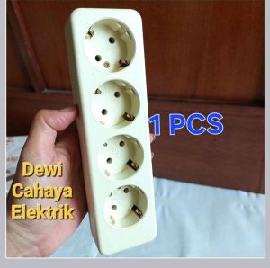 ERKE Stop Kontak 4 Lubang Plat Kuningan SNI 100% Produk Indonesia - Stop Kontak OB