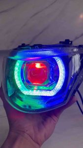 Lampu depan mio j costome biled billed matrix RGB ganti warna via hp
