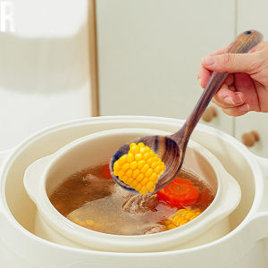 ช้อนตักซุปไม้ยางพาราขนาดเล็ก ช้อนตักซุป ช้อนตักมาม่า ช้อนตักซุปญี่ปุ่น ช้อนตักซุปโค้งเล็ก ช้อนตักซุปสำหรับใช้ในบ้าน