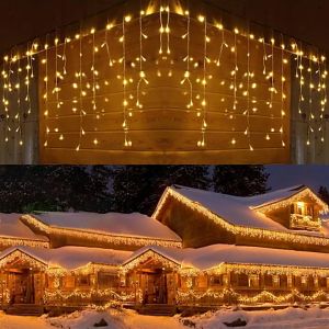 (Lampu Tumbler LED) Tirai Dekorasi Natal 100 LED - Panjang 4m - Cocok untuk Pesta, Hari Raya, Pernikahan - Estetik & Mudah Dipasang