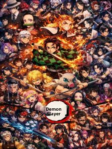 Bandai | Nhân Vật Anime D-Demon S-Slayer Tranh Sơn Dầu Bằng Số Trang Trí Nhà Hiện Đại Nghệ Thuật Treo Tường Phòng Khách Phòng Ngủ Không Gọng Quà Tặng