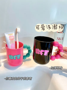 Cute Couples Toothbrush Cup Washing Mouth Cup Dental Care Tool High Value Plastic Material Simple Style Home Bathroom Accessories