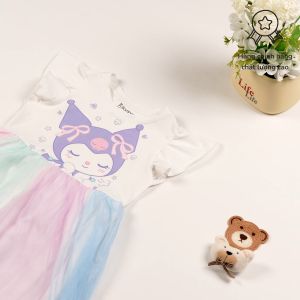 Váy bé gái Kuromi Bomines Đầm phối lưới cầu vồng Sanrio Váy dự tiệc cho bé gái từ 2-12 tuổi 10-36kg DTNL7MKUROMINO
